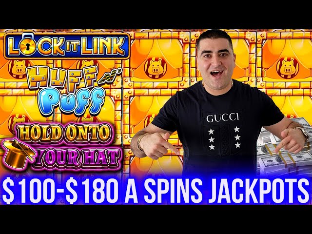 $100-$180 A Spins HUGE JACKPOTS On High Limit Slots – FULL SCREEN HUFF N PUFF Slot Jackpot