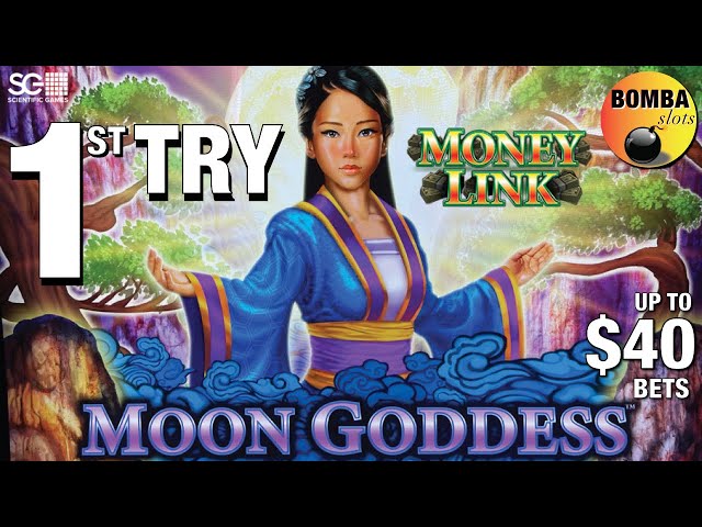 1ST TRY! Money Link ~ Moon Goddess up to $40 Bets Chasing jackpots in Las Vegas Casino Slot Play