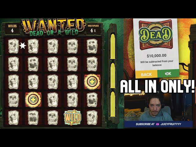 I tried the “ALL IN ONLY CHALLENGE” on WANTED DEAD OR A WILD! *$10,000 BONUS*(STAKE)