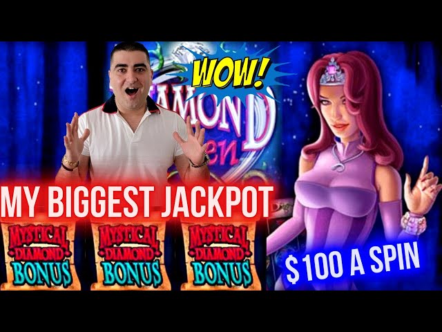 My BIGGEST JACKPOT On Diamond Queen Slot – $100 A Spin | Winning Mega Buck On Slot | SE-4 | EP-9