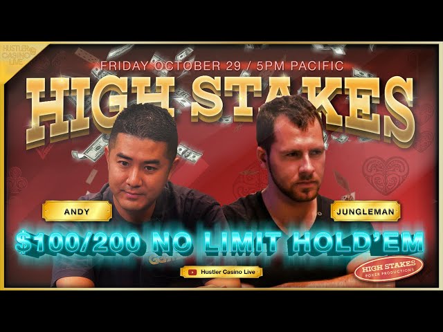 SUPER HIGH STAKES POKER w/ Jungleman & Andy!!! $100/200!!! Commentary by DGAF