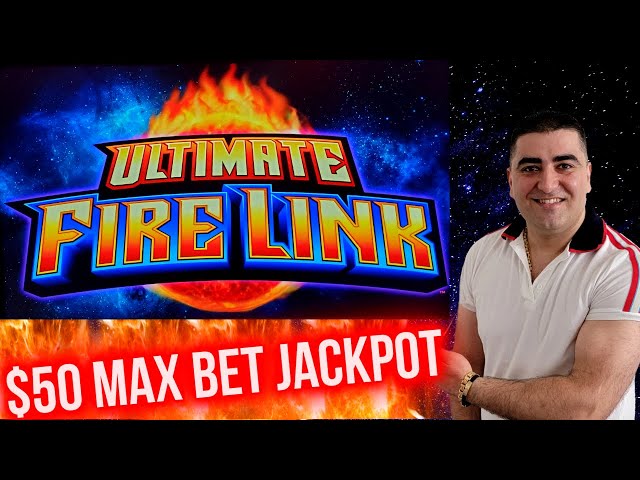 $50 Max Bet Ultimate Fire Link Slot HANDPAY JACKPOT | Live Slot Play At Casino