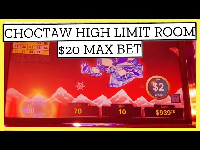 CHOCTAW HIGH ,LIMIT ROOM BETTING $20 FOR A JACKPOT- POLAR HIGH ROLLER & LUCKY DUCKY VGT SLOTS