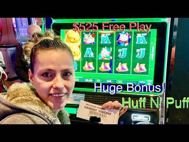 Free $525 Slot Play on Huff N Puff at Hollywood Casino Columbus #huffnpuff #lockitlink