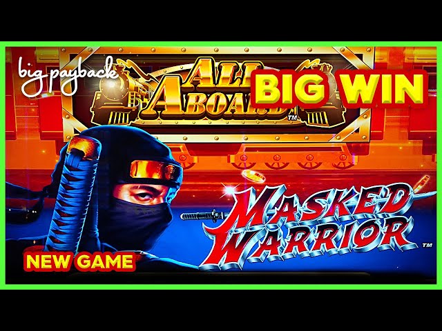 LOVE THIS ONE! All Aboard Masked Warrior Slot – BIG WIN BONUS!