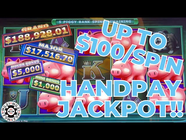 Lock It Link Piggy Bankin’ HANDPAY JACKPOT ~ HIGH LIMIT $100 Bonus Round Slot Machine Casino