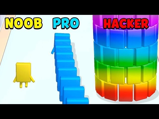 NOOB vs PRO vs HACKER – Domino Run 3D