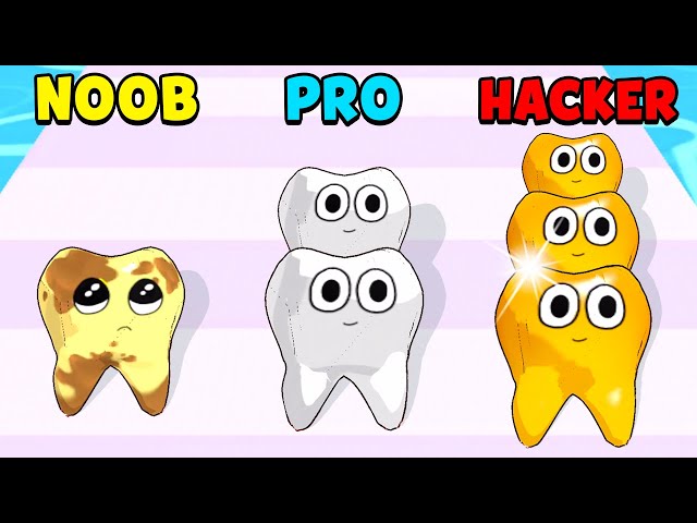 NOOB vs PRO vs HACKER – Teeth Stack 3D