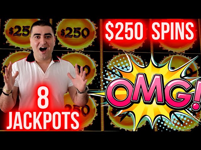 $250 Spins & 8 HANDPAY JACKPOTS On Dragon Cash Slot Machine | SE-9 | EP-7