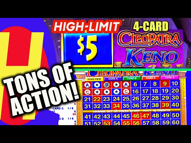 Nice Win! High-Limit 4-Card Cleopatra KENO! Tons of ACTION! #KENONATION