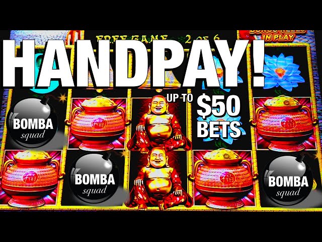 HANDPAY! Happy & Prosperous Dragon Cash up to $50 Bets & Quick Spin Slot Machine Jackpot at Cosmo!