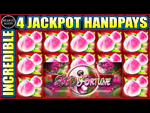 INCREDIBLE 4 JACKPOT HANDPAYS ON HIGH LIMIT RED FORTUNE SLOT MACHINE