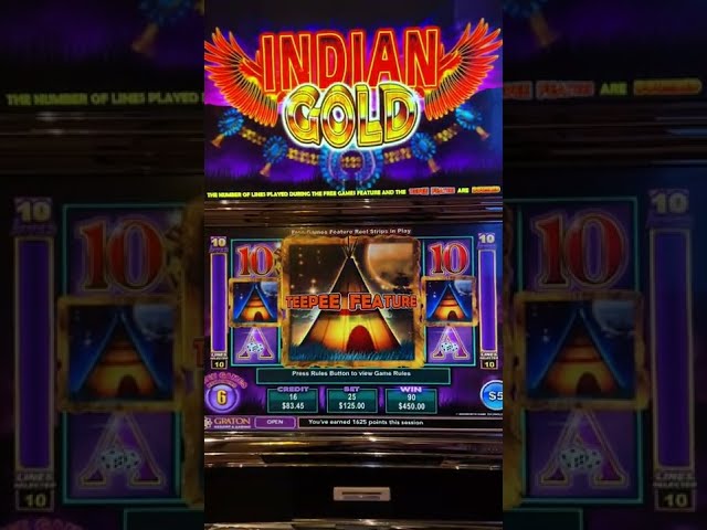 $125 Spin BONUS JACKPOT Indian Gold Slot Machine #shorts