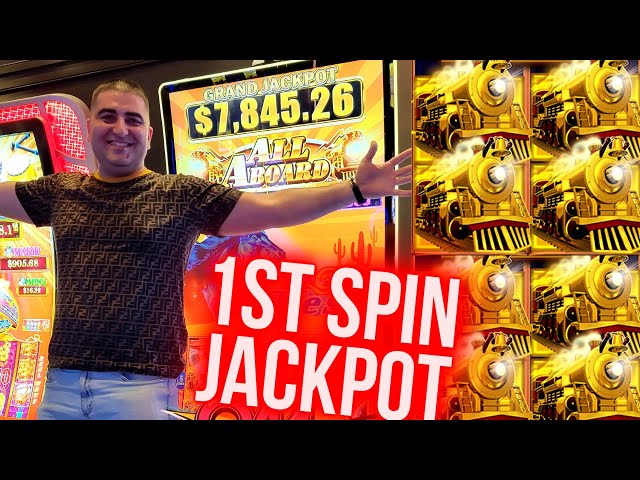 1st Spin HANDPAY JACKPOT On High Limit All Aboard ! Cash Burst Slot Max Bet Bonus