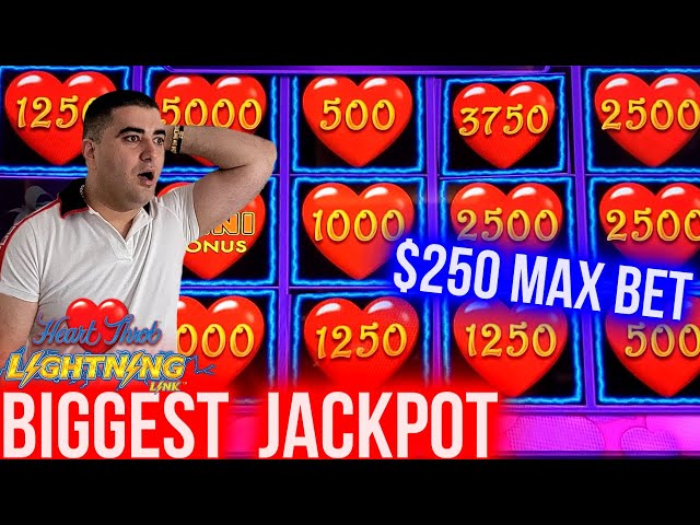 $250 Max Bet & BIGGEST JACKPOT On Lightning Link Hearth Throb Slot Machine