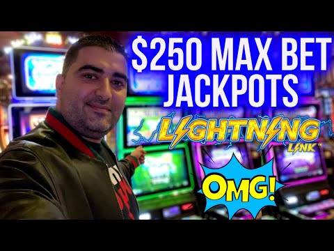 $250 Spin Lightning Link Slot BIG JACKPOTS ! Las Vegas Casinos JACKPOTS
