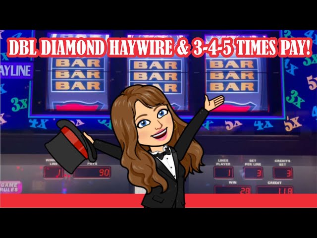 3 REEL Slot Machine Live Play – ARIA Las Vegas – Double Diamond Haywire & 3-4-5 Times Pay!