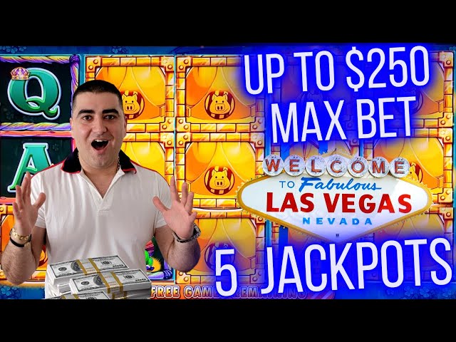 5 HANDPAY JACKPOTS – Up To $250 Max Bet On Huff N Puff Slot