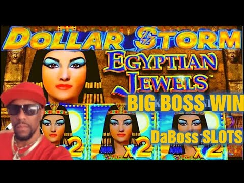 BIG BOSS WIN ON DOLLAR STORM EGYPTIAN JEWELS SLOT MACHINE BONUS #dabossslots