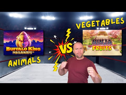 Bonus Hunt Theme Battle – Animal Vs Vegetable! Buffalo KING vs Ninja Fruit!