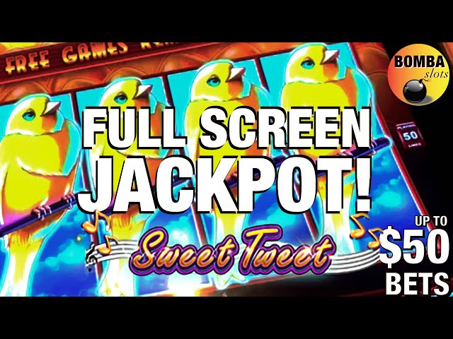 FULL SCREEN JACKPOT! Sweet Tweet ~ Drop & Link up to $50 Bets Handpay Casino Slot Machine Win