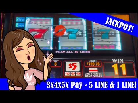 HIGH LIMIT 3x4x5x 5 Line Slot Machine Live Play + 3x4x5x Aria Progressive Coin Combo Jackpot