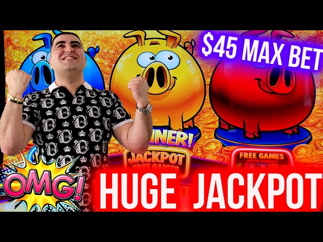 HUGE JACKPOT HANDPAY On Little Rich Piggies Slot Machine