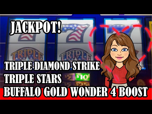 Las Vegas Slot Machines – Handpay Jackpot! Triple Diamond Strike, Triple Stars & Buffalo Gold Boost!
