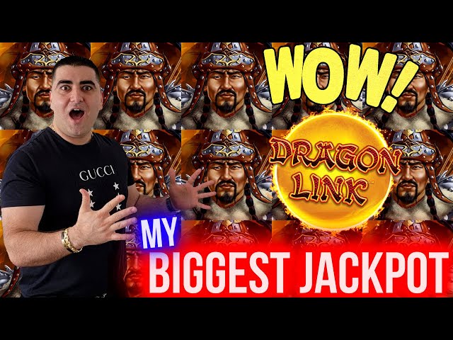 My BIGGEST JACKPOT Ever On Dragon Link Genghis Khan Slot Machine