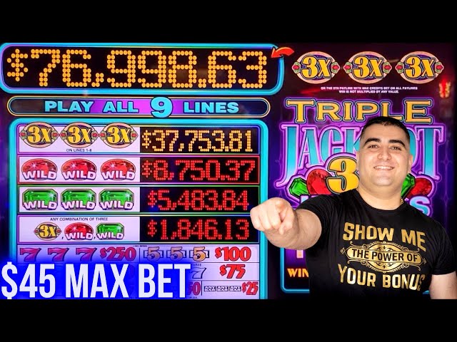 Triple Jackpot 3x Jewels Slot Machine – $45 Max Bet