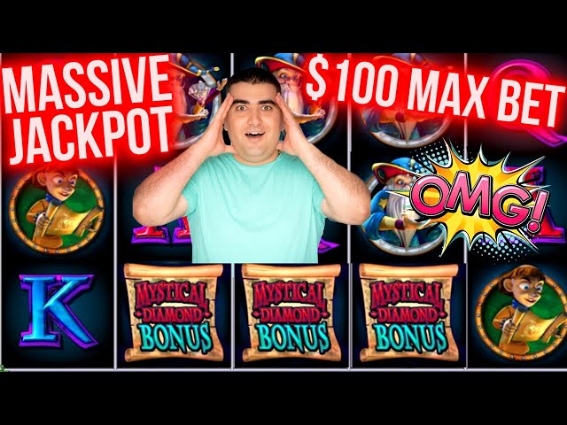 $100 Spin MASSIVE JACKPOT HANDPAY On Diamond Queen Slot Machine