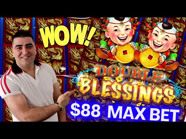 $88 Max Bet BONUS & JACKPOT On High Limit Double Blessing Slot