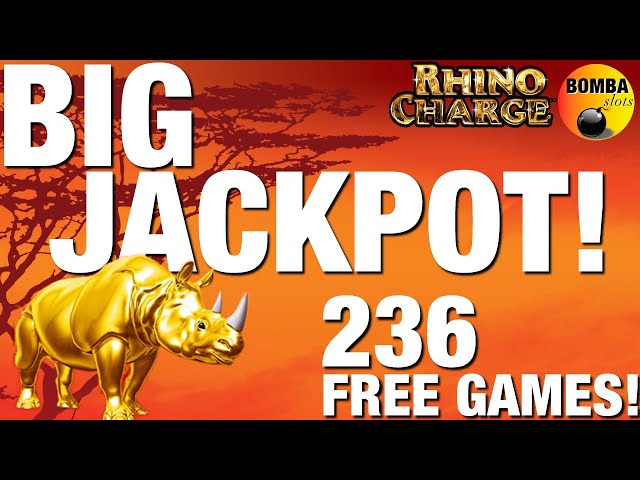 BIG JACKPOT HANDPAY! 236 FREE GAMES!! Rhino Charge Wonder 4 Boost Las Vegas Casino Slot Machine WIN!