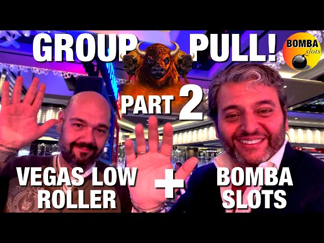 Group Pull With Vegas Low Roller! Buffalo Link Las Vegas Casino Slot Machine Play
