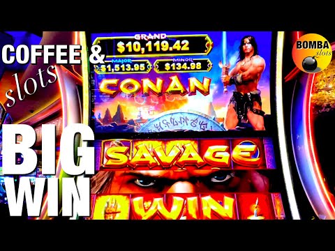 I CONQUERED CONAN! 1st Try = BIG WIN on Coffee & Slots