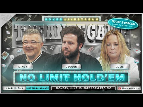 JBoogs, Julie, Nik Airball, Mike X & Nitucci Play $5/5/100 Ante Game – Commentary by DGAF