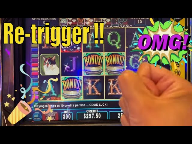 MEGA BIG WIN !! RETRIGGER & COLLECTED ALL DIAMONDS !!KITTY GLITTER Slot (IGT) @Palms Casino Resort