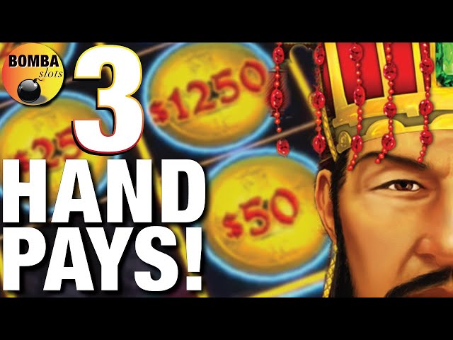 3 JACKPOT HANDPAYS! HUGE WIN! Emperors Treasure ~ Dollar Storm Casino Slot Machine Wins!