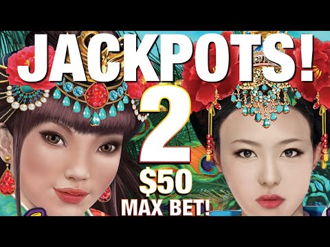 8 MINUTES! 2 JACKPOTS! 2 MACHINES! Autumn Moon + Peacock Princess Dragon Link Casino Slot Wins!