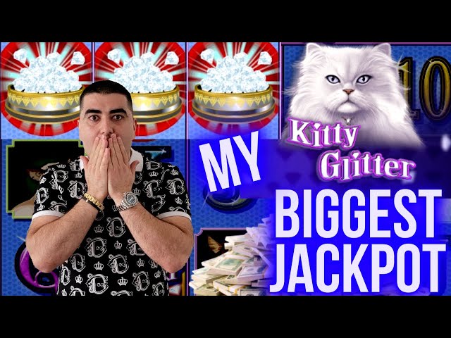 My BIGGEST JACKPOT Ever On Kitty Glitter Slot On $90 MAX BET !
