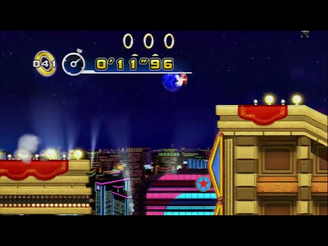 Sonic 4 episode 1 – Casino Street zone 1 – 0:30.71 (Super Sonic)