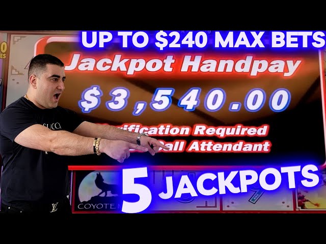 Up To $240 Max Bets & 5 HANDPAY JACKPOTS On High Limit Slots