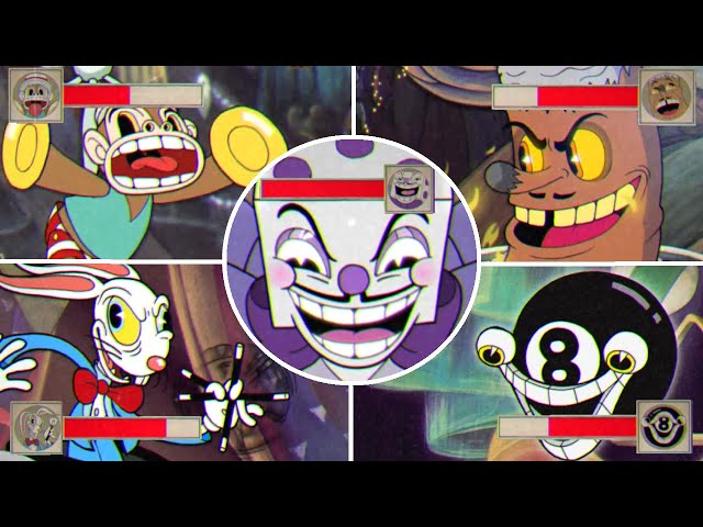 Cuphead – All Casino Bosses with Health Bars (Expert Difficulty)