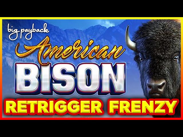 RETRIGGER FRENZY! American Bison Slot Machine Action!