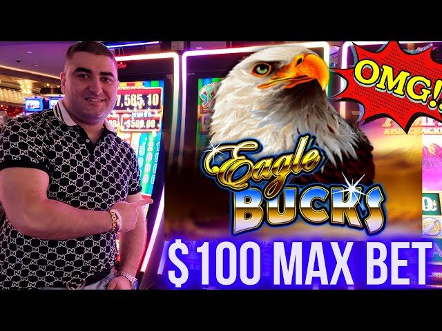 $100 Max Bet JACKPOT On High Limit Eagle Bucks Slot Machine