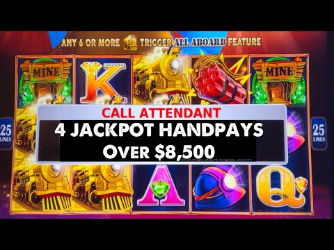HIGH LIMIT ALL ABOARD 4 JACKPOT HAND PAY High limit slots #casino #jackpot #trending #viral
