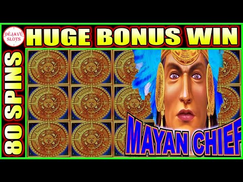 INCREDIBLE 80 SPINS PAYS HUGE WIN! Mayan Chief Slot Machine
