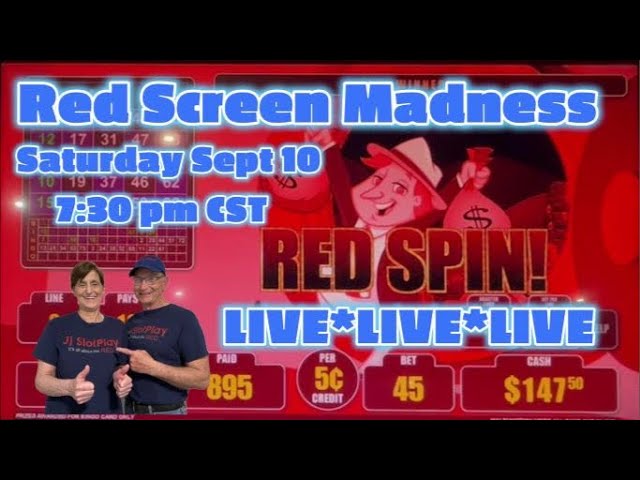 Live* VGT Slots* Red Screen Madness*