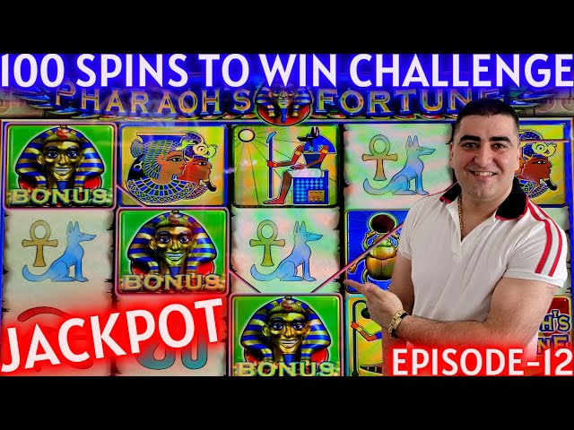 Pharaoh’s Fortune Slot HANDPAY JACKPOT – 100 Spins To Win Challenge | Episode-12