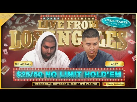 Andy, Nik Airball, Ryusuke & GT Play $25/50 No Limit Hold’em!! Commentary by David Tuchman